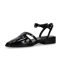 Aveline Black Leather Ballet Flats