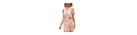 Cupshe Women's Flower Patch Beige Cover-Up Mini Beach Dress