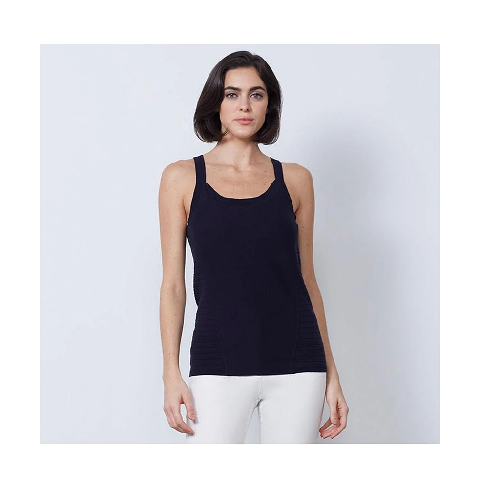 Etcetera Women's Navy Blue Knit Cami Sweater Rhodes