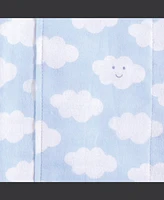 Hudson Baby Luvable Friends Boys Cotton Poly Flannel Burp Cloths 8-Pack, Boy Clouds, One Size