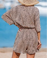 Cupshe Women's Wild Cat Animal Print Romper