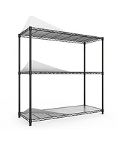 3 Tier Wire Shelving Unit, 1050 Lbs Nsf Height Adjustable Metal Garage Storage Shelves, Heavy Duty Storage Wire Rack Metal Shelves