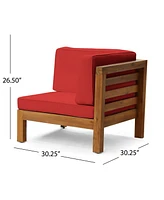 Acacia Wood Outdoor Loveseat Set with Coffee Table