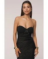 Jluxlabel Women's Deep Sea Crochet Maxi Dress