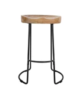 Handcrafted Backless Barstool for Rustic and Stylish Seating