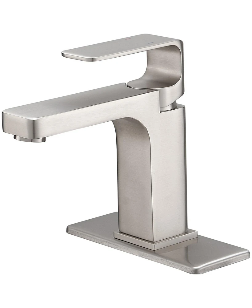 Single Hole Single-Handle Bathroom Faucet Brushed Nickel