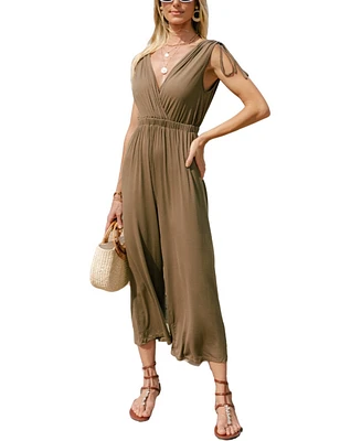Cupshe Women's Jungle Chic Olive Wrap Jumpsuit