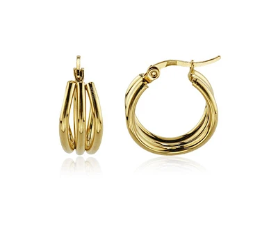 Triple Line Hoop Earring in Stainless Steel