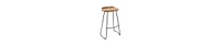 Industrial Barstool – Backless Mango Wood Seat with Metal Frame