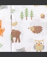 Hudson Baby Boys and Girls Cotton Poly Flannel Burp Cloths 8-Pack, Woodland, One Size