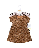 Hudson Baby Girls Cotton Dresses, Leopard And Hearts, 9-12 Months