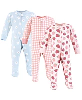 Hudson Baby Baby Girls Hudson Cotton Sleep and Play, Strawberry Love