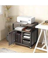 File Cabinet on Wheels with Charging Station and Cable Management Hole