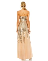 Mac Duggal Women's Sleeveless Sequin Mesh Gown