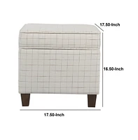 Square Ottoman with Grid Pattern Upholstery & Hidden Storage for Space-Saving Style