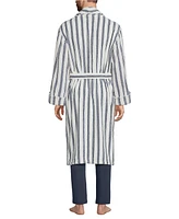 Lands' End Men's Calf Length Pattern Turkish Terry Robe