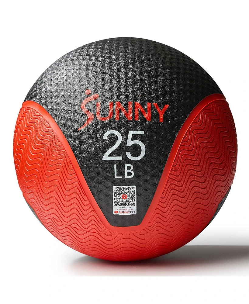 Sunny Health & Fitness Medicine Ball 25LBS, Non-slip Grip