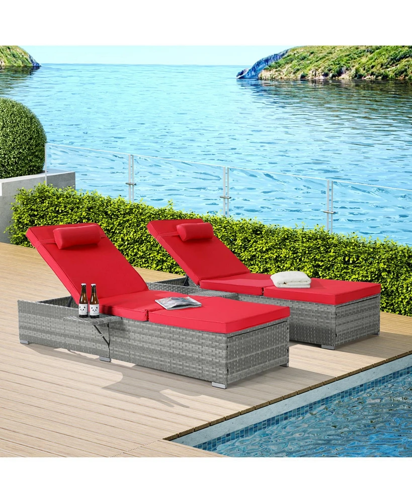 Outdoor Chaise Lounge Chair Set of 2