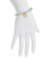 Unwritten Cubic Zirconia and Amazonite Stone Family Tree Stretch Bracelet