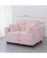 Modern 3-in-1 Sofa Bed: Loveseat, Sleeper, and Futon with Pillows
