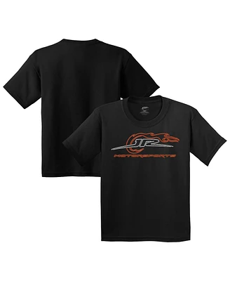 Jr Motorsports Official Team Apparel Big Boys and Girls Black Neon Logo T-Shirt