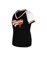New Era Women's Black San Francisco Giants Gameday Raglan V-Neck T-Shirt