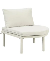 6-Piece Half Moon Patio Sofa Set, Wicker, Glass Tables, Cushions & Pillows