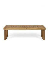 Outdoor Acacia Wood Dining Set, Sandblast Natural Finish