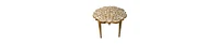 Mango Wood Side Table – Handcrafted Floral Carved Top & Sturdy Tripod Base