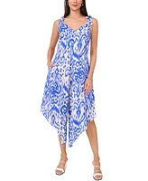 Vince Camuto Women's V-Neck Tie-Strap Cascade-Leg Jumpsuit
