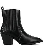 Journee Collection Women's Braylee Western Studded Ankle Booties