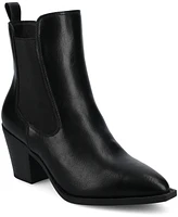 Journee Collection Women's Rosemary Western Comfort Chelsea Booties