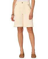 Democracy Women's "Ab"solution Skyrise Buttoned Bermuda Shorts