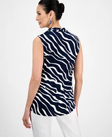 Jm Collection Petite Animal-Print Sleeveless Top, Exclusively at Macy's