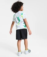 Nike Little Kids Printed T-Shirt & Lightweight French Terry Shorts, 2 Piece Set