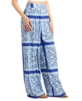 Bcx Juniors' Printed Pull-On Wide-Leg Pants