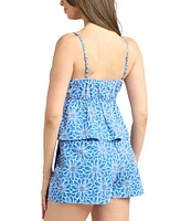 Bcx Juniors' Floral-Embroidered Peplum Camisole Top