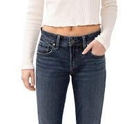 Silver Jeans Co. Women's Boyfriend Mid Rise Slim-Leg
