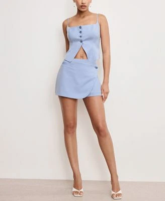 Good American Womens Twill Suiting Cami Top Twill Suiting Wrap Skort