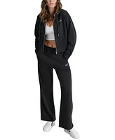 Dkny Sport Women's Cotton-Blend Stud-Logo Full Zip Hoodie