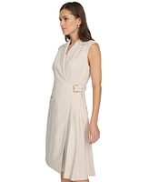 Calvin Klein Women's Faux-Wrap Coat Dress