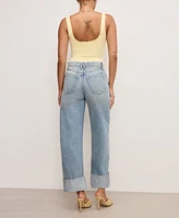 Good American Women's Standard Relaxed-Fit Barrel Jeans