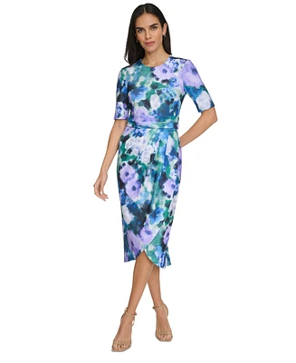 Calvin Klein Women's Watercolor-Print Sheath Dress