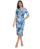 Calvin Klein Women's Watercolor-Print Sheath Dress