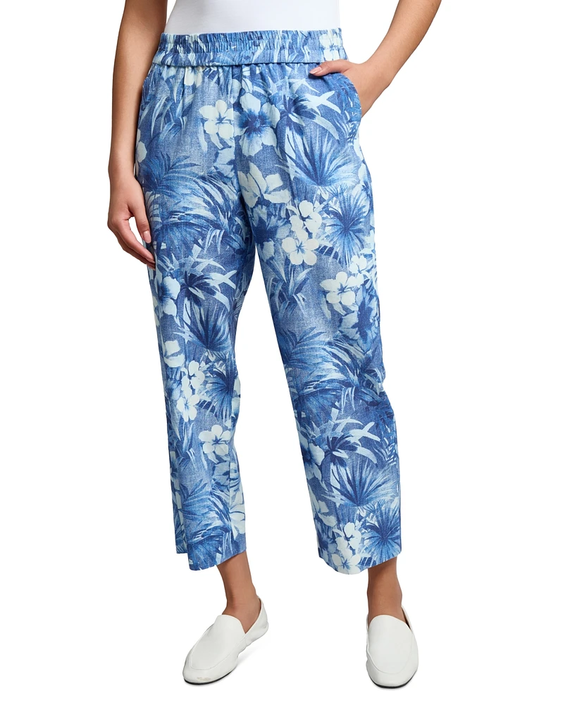Jones New York Women's Printed Cropped Pull-On Pants