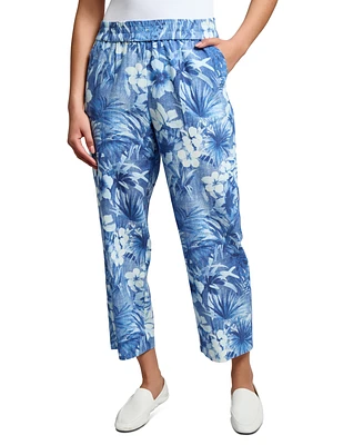 Jones New York Women's Printed Cropped Pull-On Pants