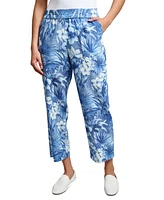 Jones New York Women's Printed Cropped Pull-On Pants