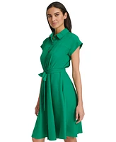 Calvin Klein Women's Belted Cap-Sleeve Shirtdress