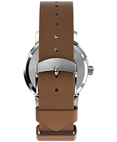 Timex Men's Mechanical Automatic Brown Leather Strap Watch, 40mm