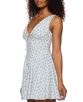 Alex & Sophia Juniors' Floral-Print Bustier Mini Dress